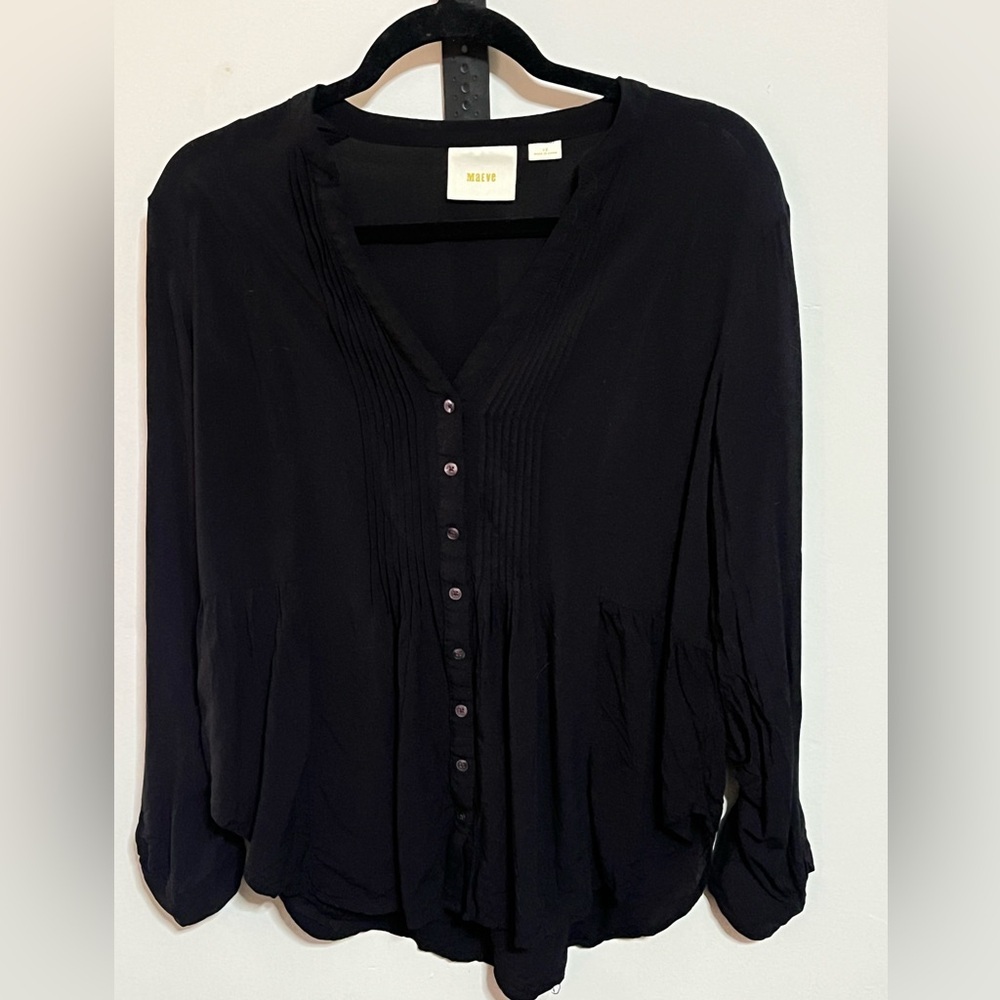 Mauve By Anthropologie Button Down Top Sz 12 - Picture 2 of 10